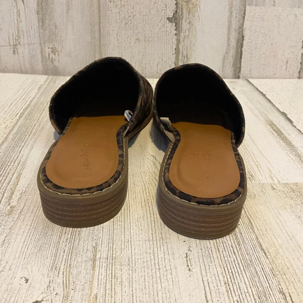 Universal Thread Women's Size 8.5 Slip On Faux Suede Mules Animal Print Shoes - Picture 5 of 9